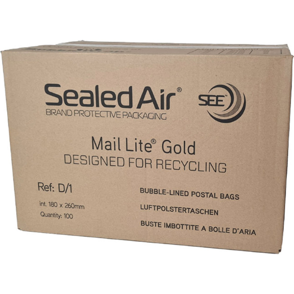 ΦΑΚΕΛΟΣ ΦΥΣΑΛΙΔΩΝ 180x260mm SEALED AIR D/1 MAIL LITE GOLD