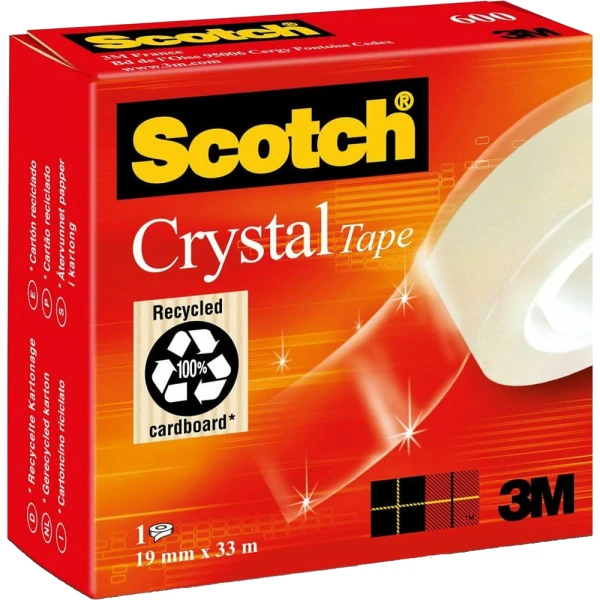 Σελοτέιπ 3M Scotch 600 Crystal Διάφανο 19mmx33m