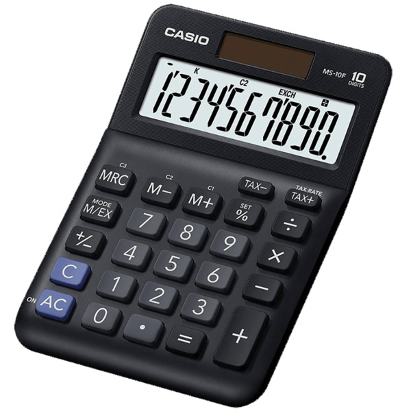 Αριθμομηχανή Casio 10 ψηφίων MS-10F Μαύρη