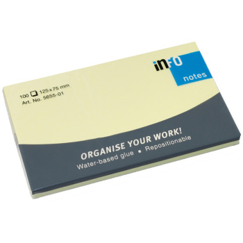 Info Notes 125x75mm Κίτρινα Αυτοκόλλητα Σημειώσεων 100 φύλλων 5655-01