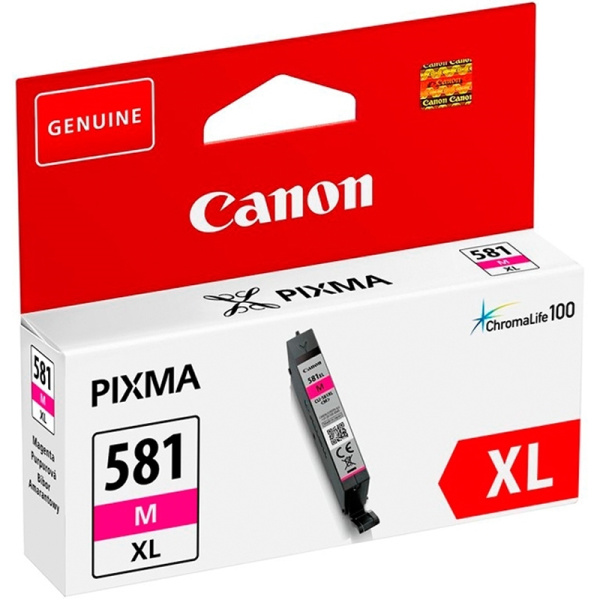 Γνήσιο Canon CLI-581XL Magenta Μελάνι με κωδικό 2050C001 που περιέχει 8.3ml Magenta χρώματος. Με λίγα κλικ Online Αποστολή Ανέπαφα στην Πόρτα σας.