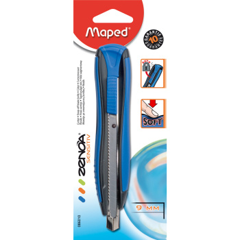 Maped Zenoa Sensitiv Κοπίδι Λάμα 18mm Μεταλλικό Μπλε χειρός με Stop