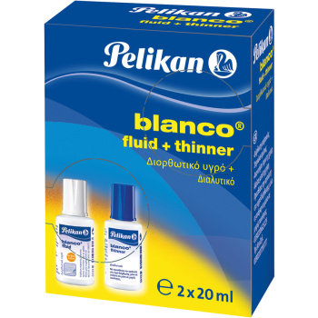 PELIKAN BLANCO ΔΙΟΡΘΩΤΙΚΟ ΣΕΤ ΥΓΡΟ + ΔΙΑΛΥΤΙΚΟ 2x20ml