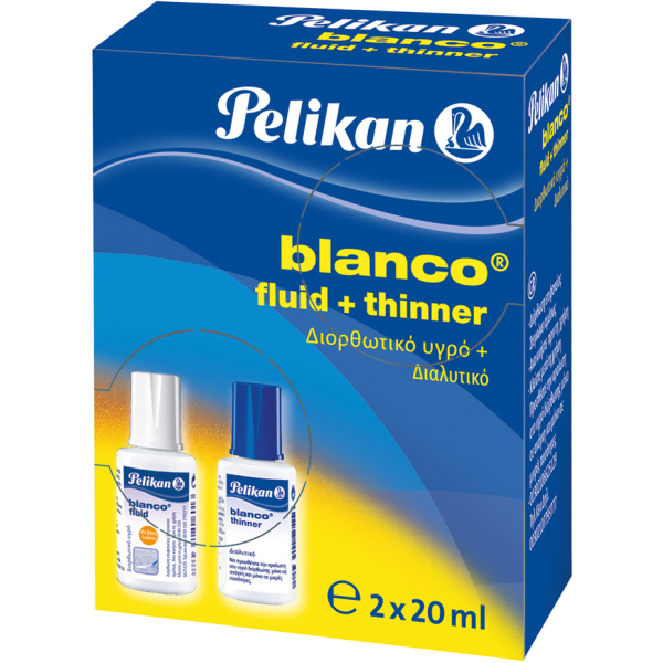PELIKAN BLANCO ΔΙΟΡΘΩΤΙΚΟ ΣΕΤ ΥΓΡΟ + ΔΙΑΛΥΤΙΚΟ 2x20ml