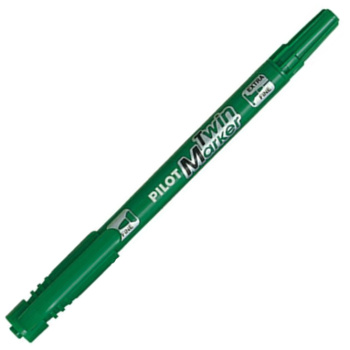 ΜΑΡΚΑΔΟΡΟΣ ΠΡΑΣΙΝΟΣ PILOT TWIN MARKER FINE + EXTRA FINE ΜΕ ΔΙΠΛΗ ΜΥΤΗ
