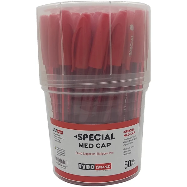 Στυλό Special Med Cap Κόκκινο 1.0mm Διαρκείας
