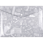 Φάκελος Α4 Doodle Bag Γκρι Typotrust 33x23.2cm με κουμπί FP25404-12