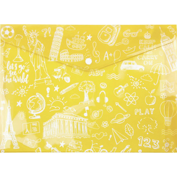 ΦΑΚΕΛΟΣ ΜΕ ΚΟΥΜΠΙ Α4 ΚΙΤΡΙΝΟΣ DOODLE BAG 33x23.2cm TYPOTRUST FP25404-05