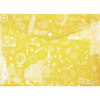 ΦΑΚΕΛΟΣ ΜΕ ΚΟΥΜΠΙ Α4 ΚΙΤΡΙΝΟΣ DOODLE BAG 33x23.2cm TYPOTRUST FP25404-05