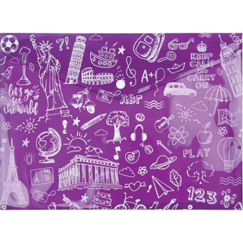 ΦΑΚΕΛΟΣ ΜΕ ΚΟΥΜΠΙ Α4 ΜΩΒ DOODLE BAG 33x23.2cm TYPOTRUST FP25404-08