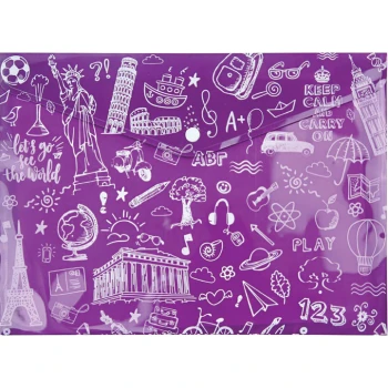 ΦΑΚΕΛΟΣ ΜΕ ΚΟΥΜΠΙ Α4 ΜΩΒ DOODLE BAG 33x23.2cm TYPOTRUST FP25404-08