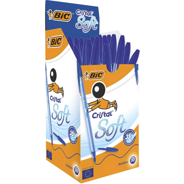 BIC CRYSTAL SOFT ΜΠΛΕ ΣΤΥΛΟ ΔΙΑΡΚΕΙΑΣ BROAD 1.2mm