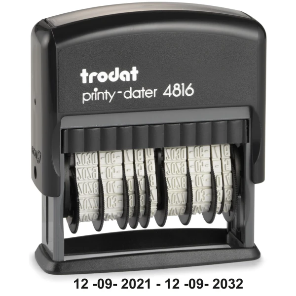 TRODAT PRINTY DATER 4816ΜΑ ΔΙΠΛΗΣ ΗΜΕΡΟΜΗΝΙΑΣ ΣΦΡΑΓΙΔΑ ΜΕ ΑΡΙΘΜΟΥΣ 3.8mm
