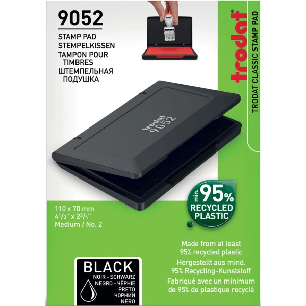 ΤΑΜΠΟΝ TRODAT 9052 ΜΑΥΡΟ 7x11cm ΣΦΡΑΓΙΔΩΝ ΑΠΛΩΝ