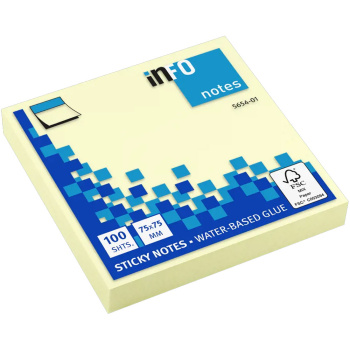 Info-Notes 75x75cm Κίτρινα Αυτοκόλλητα σημειώσεων 80 φύλλα 5654-01