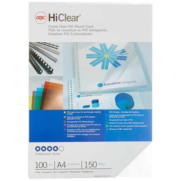 HiClear Διαφανές Εξώφυλλο Βιβλιοδεσίας Α4 150mic Light