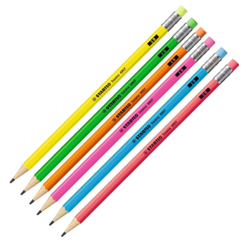 Μολύβι Stabilo 2B Swano Neon με γόμα 4907