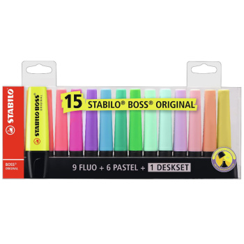 Μαρκαδόροι Stabilo Boss 70/15 Deskset 15 τεμάχια