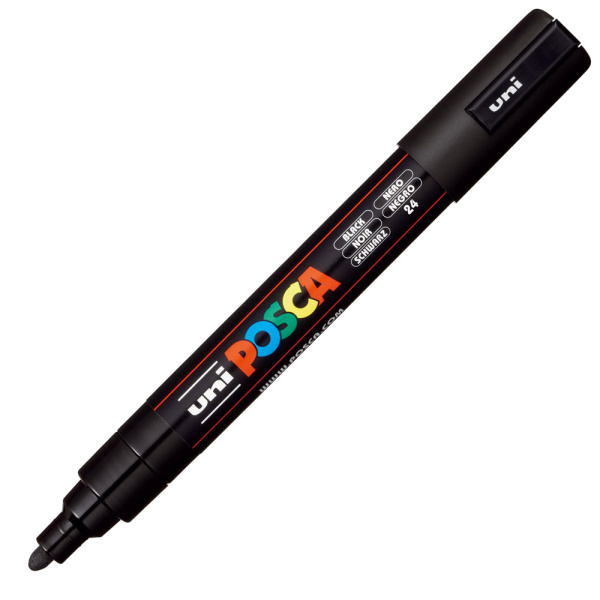 Posca Μαύρος PC-5M Medium μαρκαδόρος 1.8-2.5mm