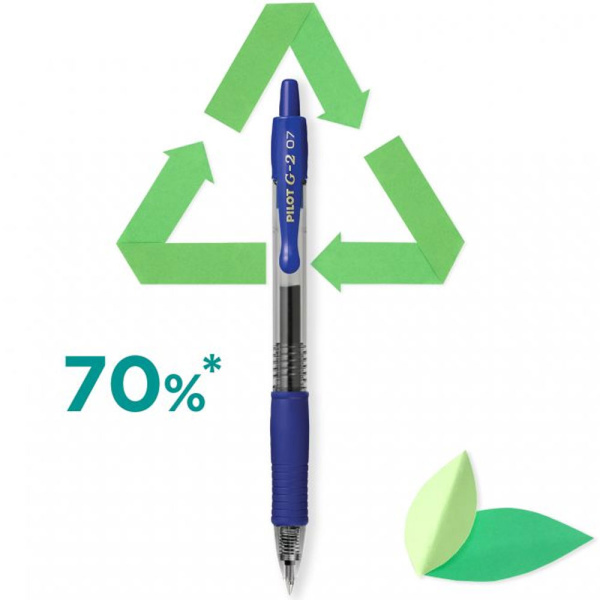 Στυλό Pilot G-2 Gel Μπλε 0.7mm με κουμπί και Grip