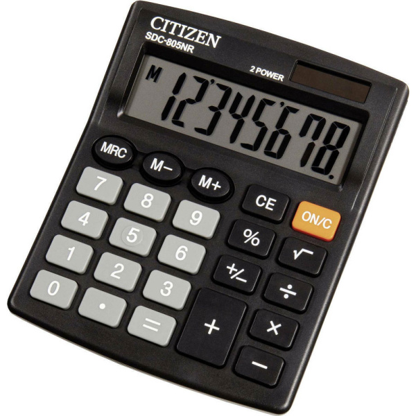 Αριθμομηχανή Citizen SDC-805NR Μαύρη 8 ψηφίων