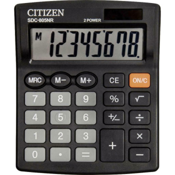 Αριθμομηχανή Citizen SDC-805NR ΜΑΥΡΗ 8 ψηφίων