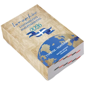 Ιστορικός Επιτραπέζιος Ημεροδείκτης 8.5x12cm Γυριστός Υδρόγειος