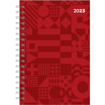 Ημερολόγιο 2023 Σπιράλ 11x17cm Κόκκινο Ημερήσιο The Writing Fields