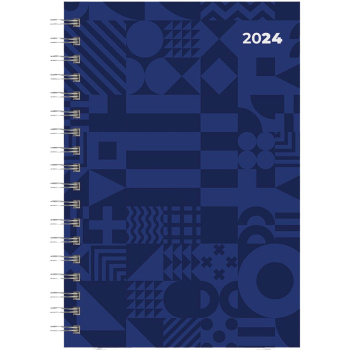 Ημερολόγιο 2024 Σπιράλ 17x24cm Μπλε Ημερήσιο The Writing Fields