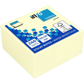 Info-Notes Κίτρινος 50x50mm Κύβος 240 φύλλα Mini Αυτοκόλλητα 5658-01
