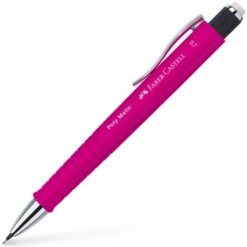 Faber-Castell Polymatic Ροζ 0.7mm Μηχανικό Μολύβι με γόμα