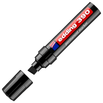 Μαρκαδόρος Edding 390 Μαύρος 4-12mm Ανεξίτηλος πλακέ