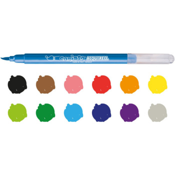 Carioca Μαρκαδόροι Ζωγραφικής Acquarell Brush Tip 12 Χρώματα Λεπτοί