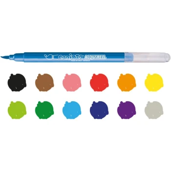 Carioca Μαρκαδόροι Ζωγραφικής Acquarell Brush Tip 12 Χρώματα Λεπτοί