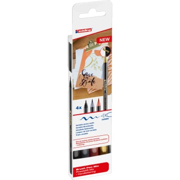 Edding 1340 Μαρκαδόροι Πινέλο 4 Μεταλλικά χρώματα Brushpen