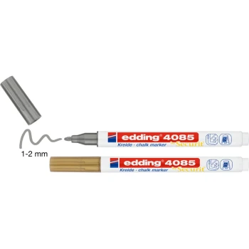 Edding 4085 Μαρκαδόροι Κιμωλίας Χρυσό - Ασημί Blister