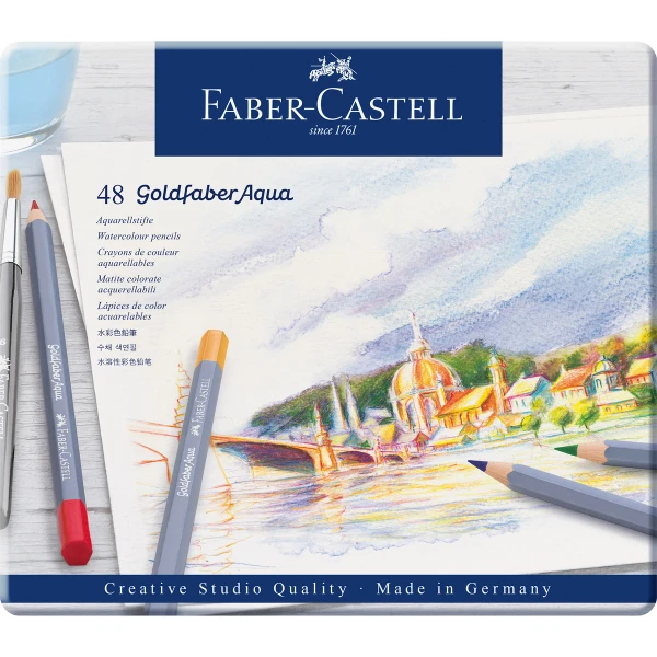 Ξυλομπογιές Faber-Castell Goldfaber Aqua 48 χρώματα Gold