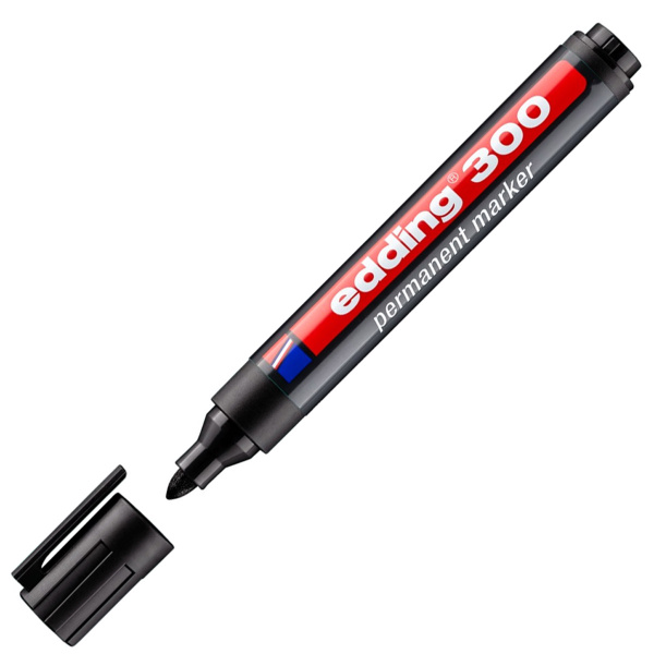 Μαρκαδόρος Edding 300 Μαύρος 1.5-3mm Ανεξίτηλος στρογγυλός