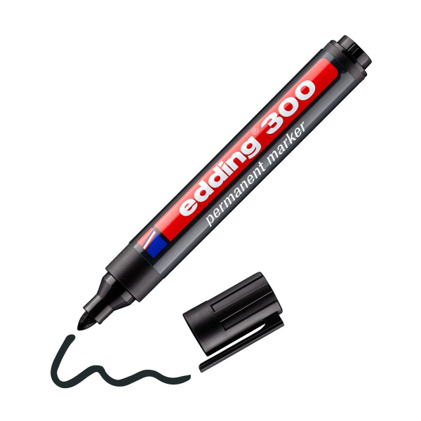 Μαρκαδόρος Edding 300 Μαύρος 1.5-3mm Ανεξίτηλος στρογγυλός