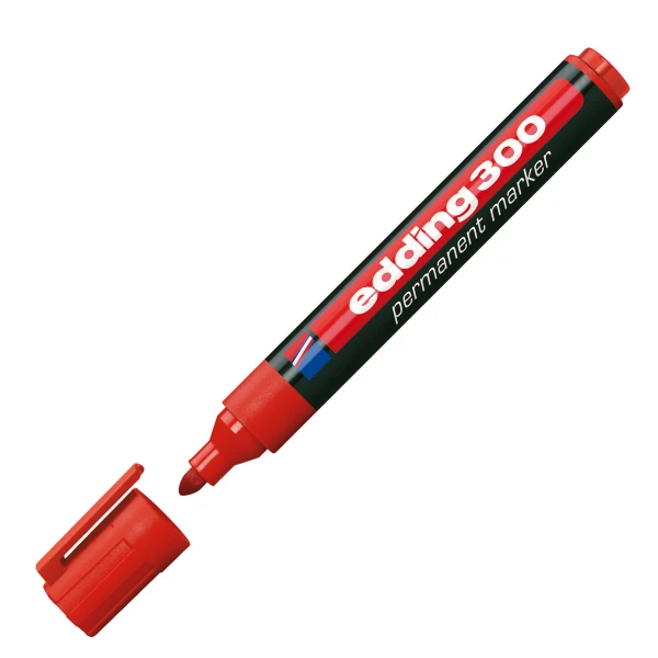 Μαρκαδόρος Edding 300 Κόκκινος 1.5-3mm Ανεξίτηλος στρογγυλός