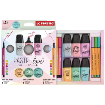 Σετ μαρκαδόρων Stabilo Pastellove 18 τεμάχια