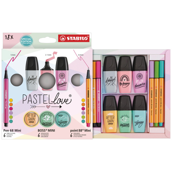Σετ μαρκαδόρων Stabilo Pastellove 18 τεμάχια