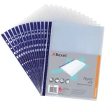 Ζελατίνες Α4+ Rexel Ματ Διάφανες Μπλε περιθώριο με τρύπες