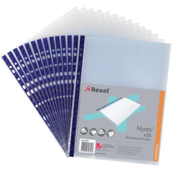 Ζελατίνες Α4+ Rexel Ματ Διάφανες Μπλε περιθώριο με τρύπες