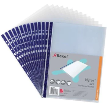 Ζελατίνες Α4+ Rexel Ματ Διάφανες Μπλε περιθώριο με τρύπες