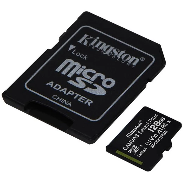 Kingston Micro Secure Digital 128GB Microsdxc Canvas Select +SD Adapter