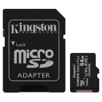 Kingston Micro Secure Digital 64GB Microsdxc Canvas Select +SD Adapter