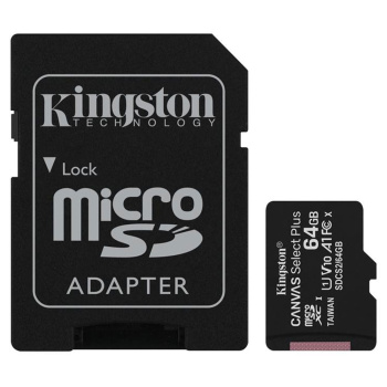 Kingston Micro Secure Digital 64GB Microsdxc Canvas Select +SD Adapter