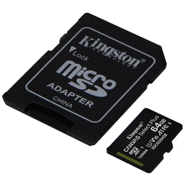 Kingston Micro Secure Digital 64GB Microsdxc Canvas Select +SD Adapter