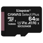 Kingston Micro Secure Digital 64GB Microsdxc Canvas Select +SD Adapter